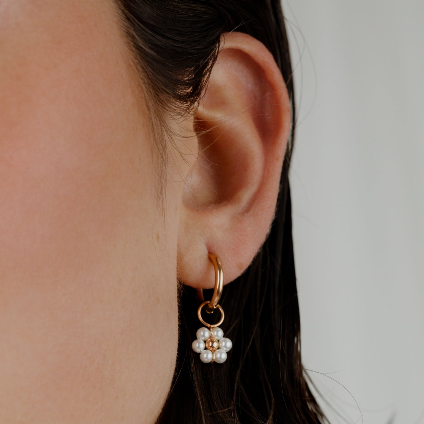 Daisy Hoop Set Small Oro Rosa