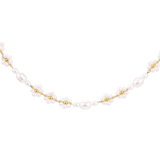 Flowery Pearls Choker Oro