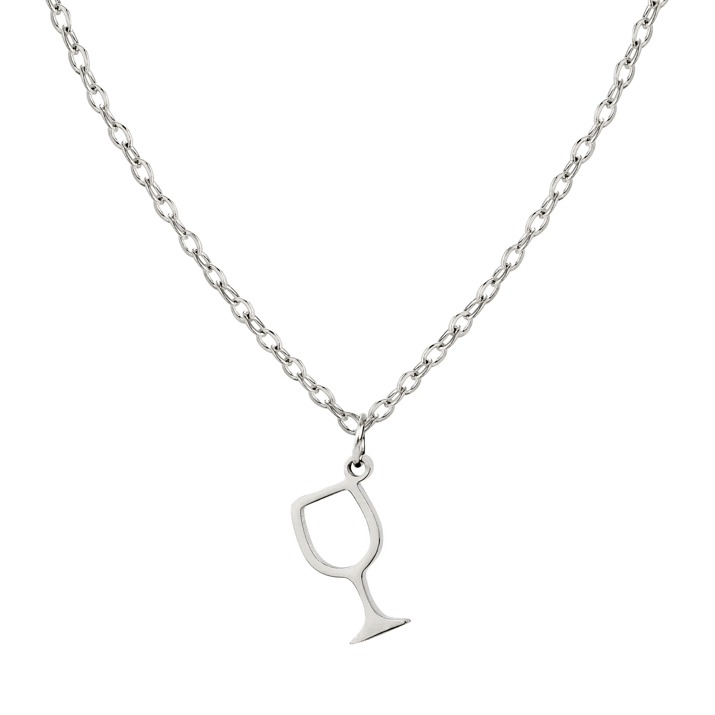 Wine Wednesday Wineglass Necklace Silber