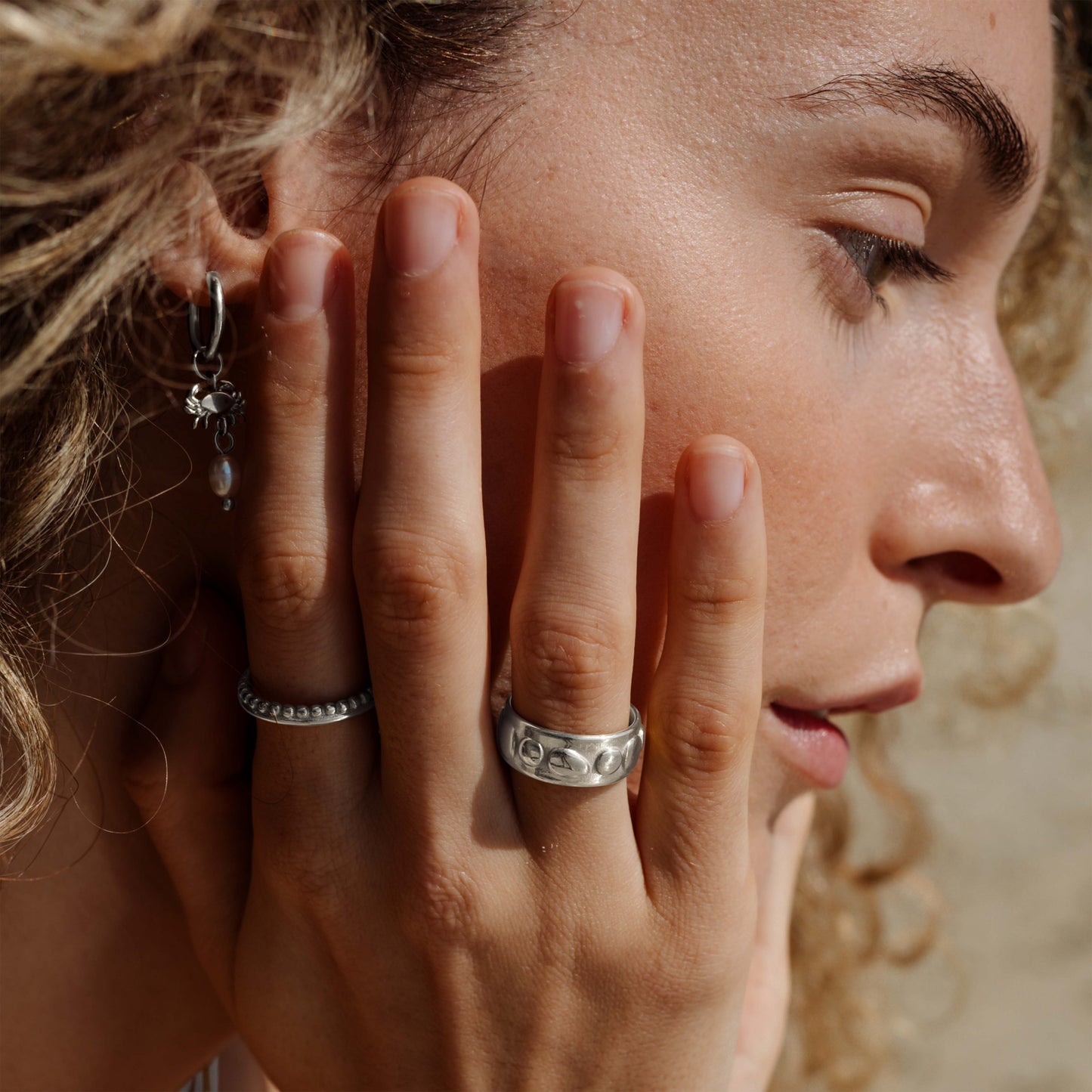 Boho Dots Anello Argento
