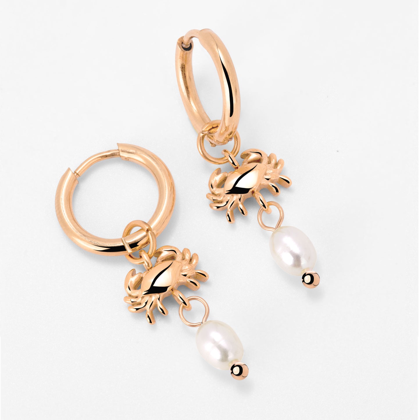 Crab Chaser Hoop Set Small Roségold