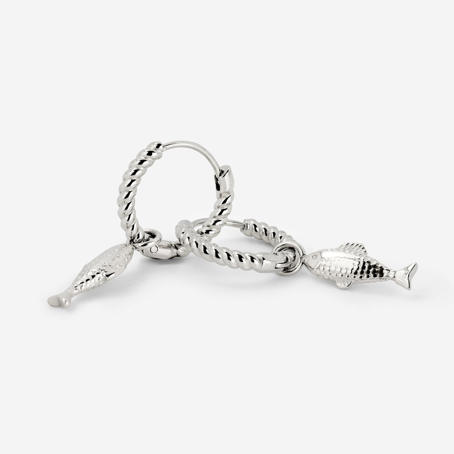 Pezito Twisted Hoop Set Small Argento