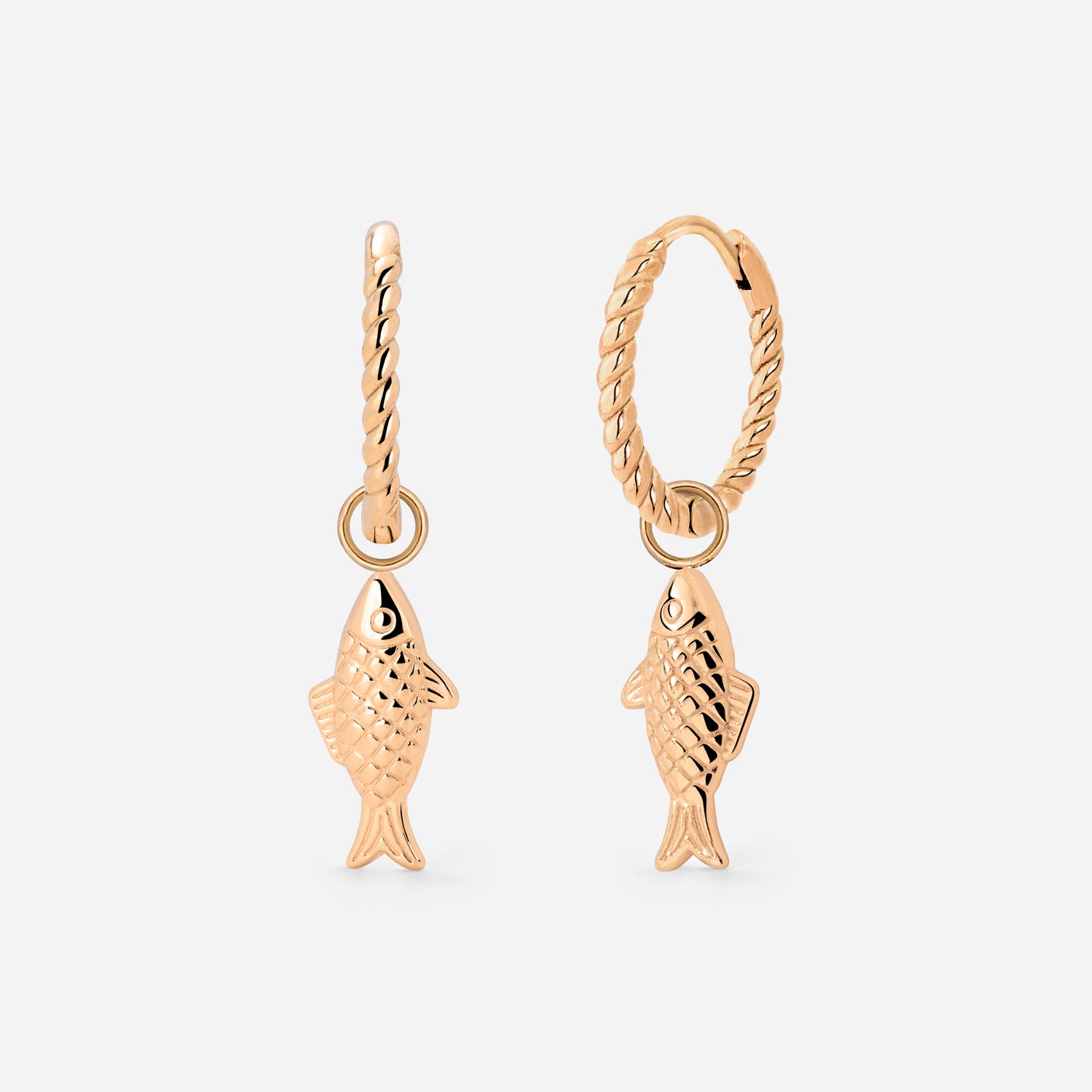 Pezito Twisted Hoop Set Small Oro Rosa