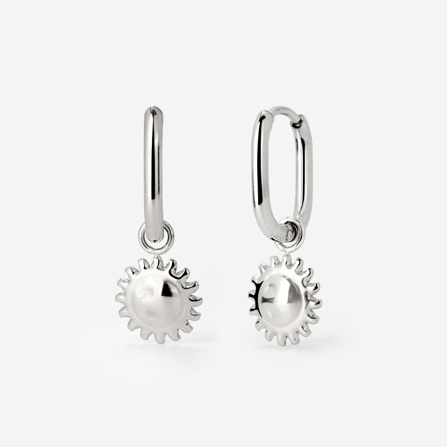 Solaris Oval Hoop Set Baby Argento