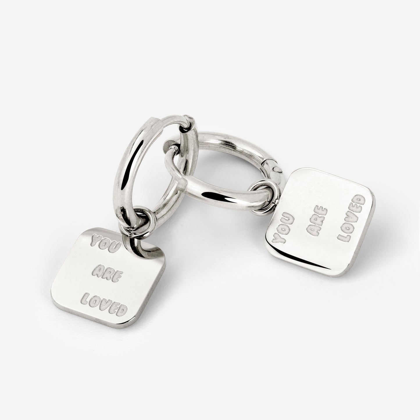 You are loved Hoop Set Small Argento