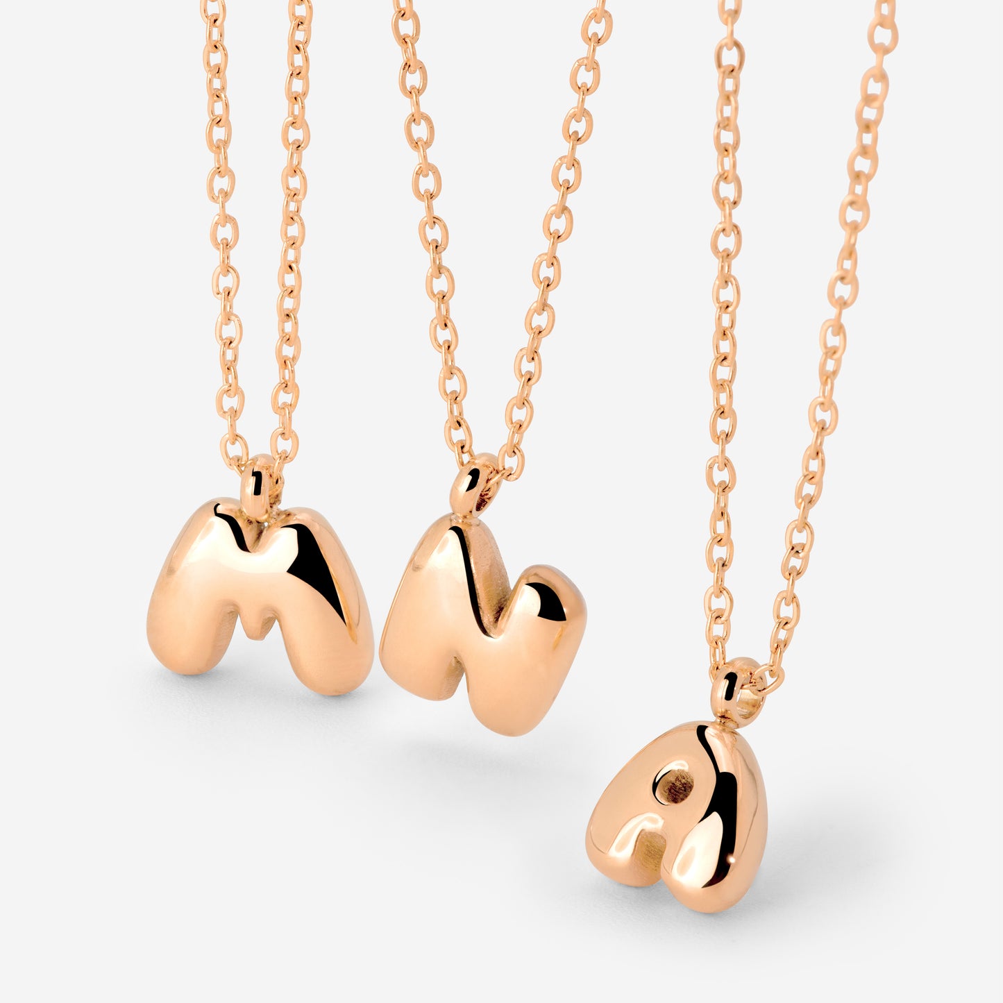 Bubble Letter Collana Oro Rosa
