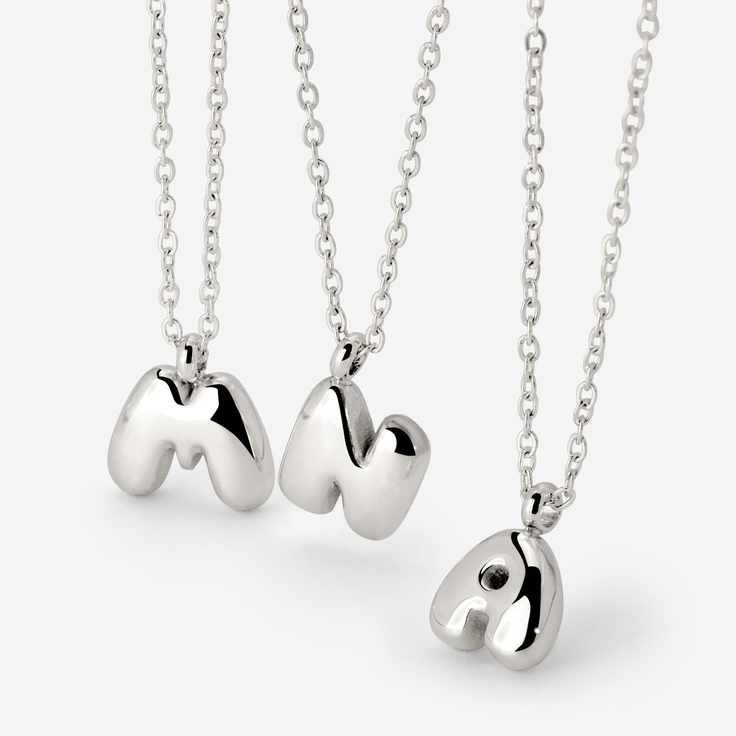 Bubble Letter Collana Argento