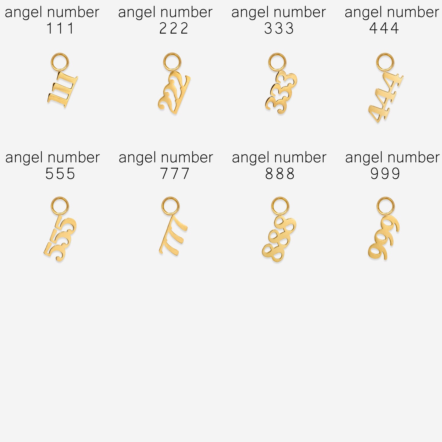 Angel Number Hoop Set Small