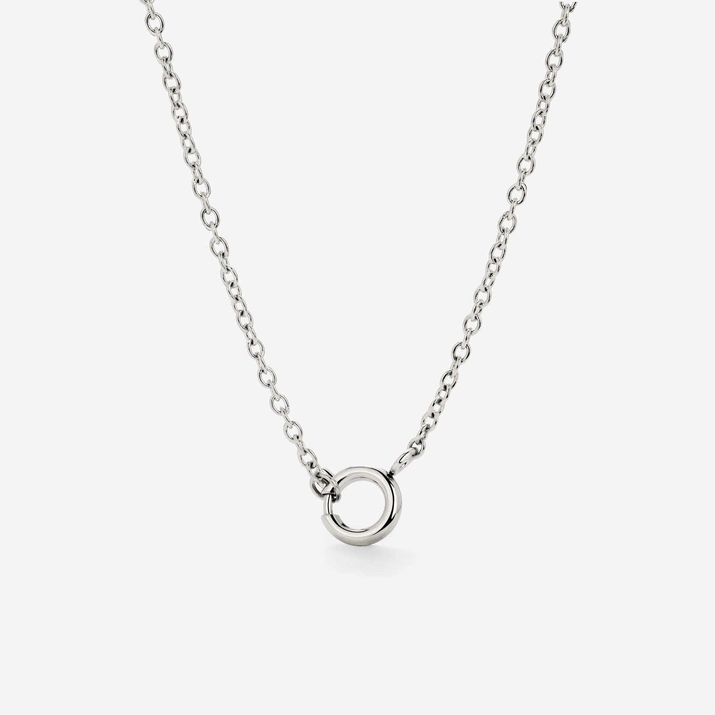 Classic Chain Charm Colla Argento
