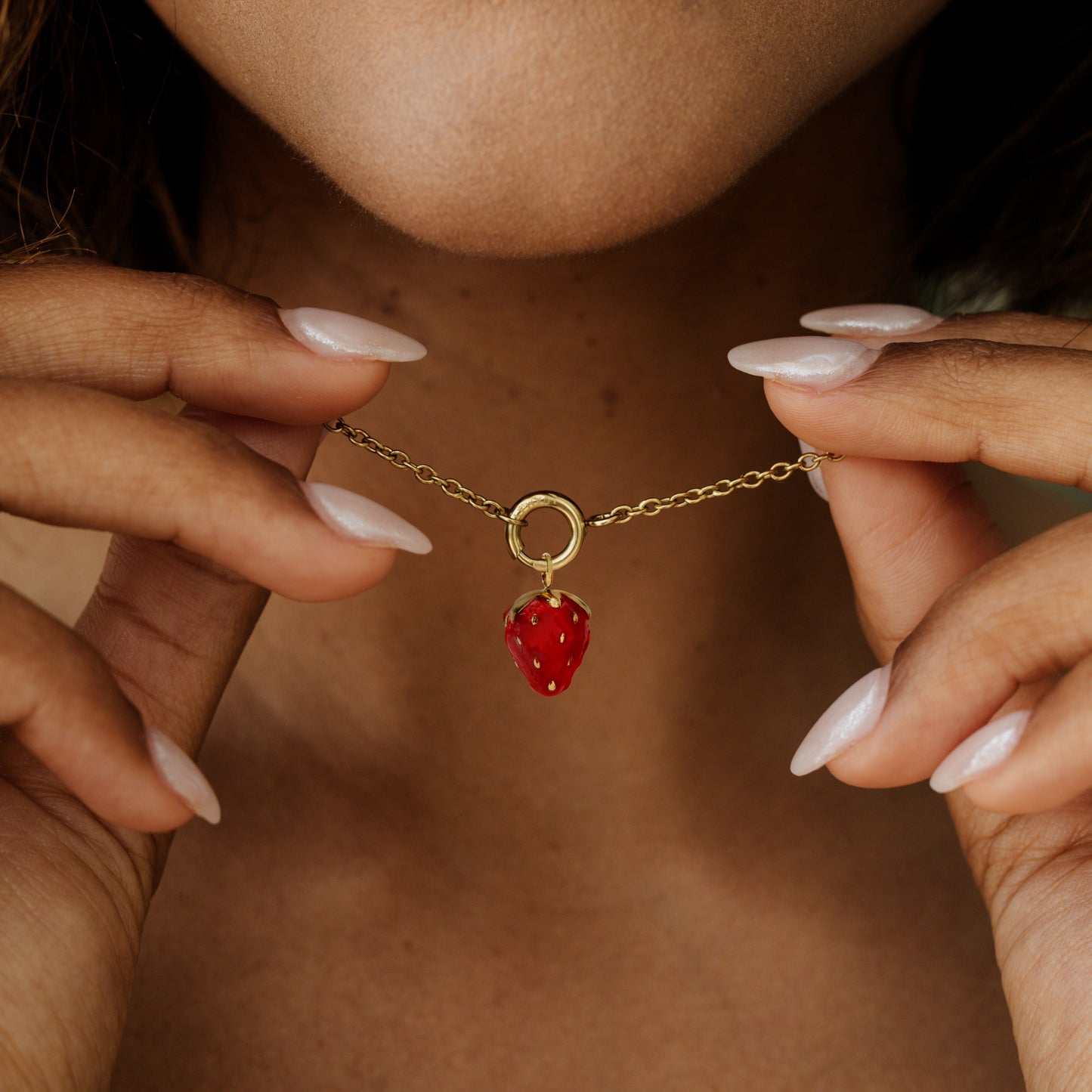 Strawberry Classic Chain Collana Set Oro