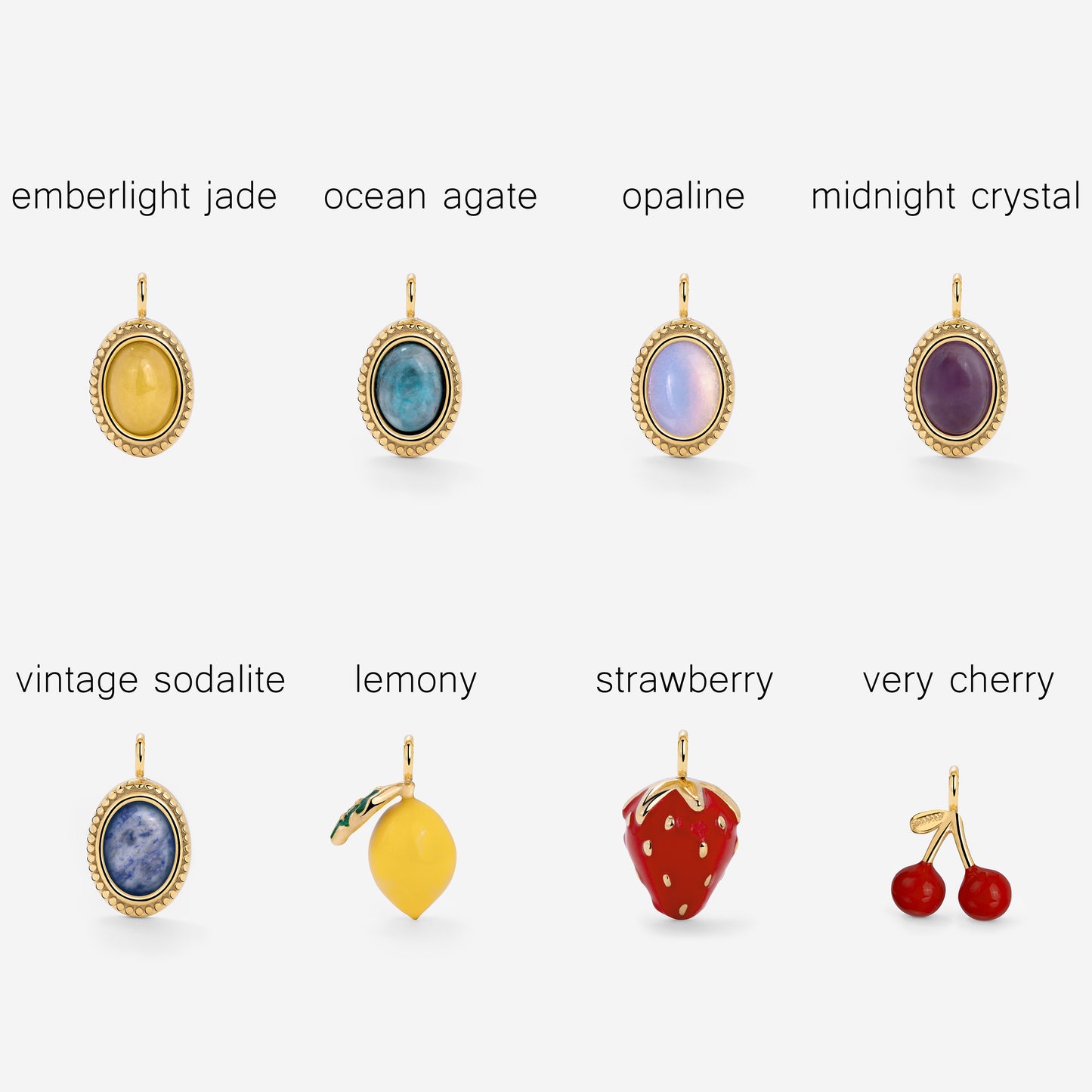 Oval Links Charm Collana Set