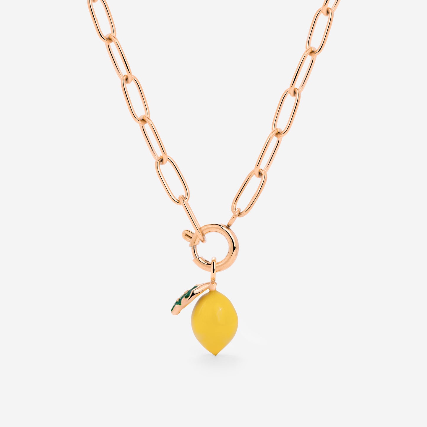 Lemony Oval Links Collana Set Oro Rosa