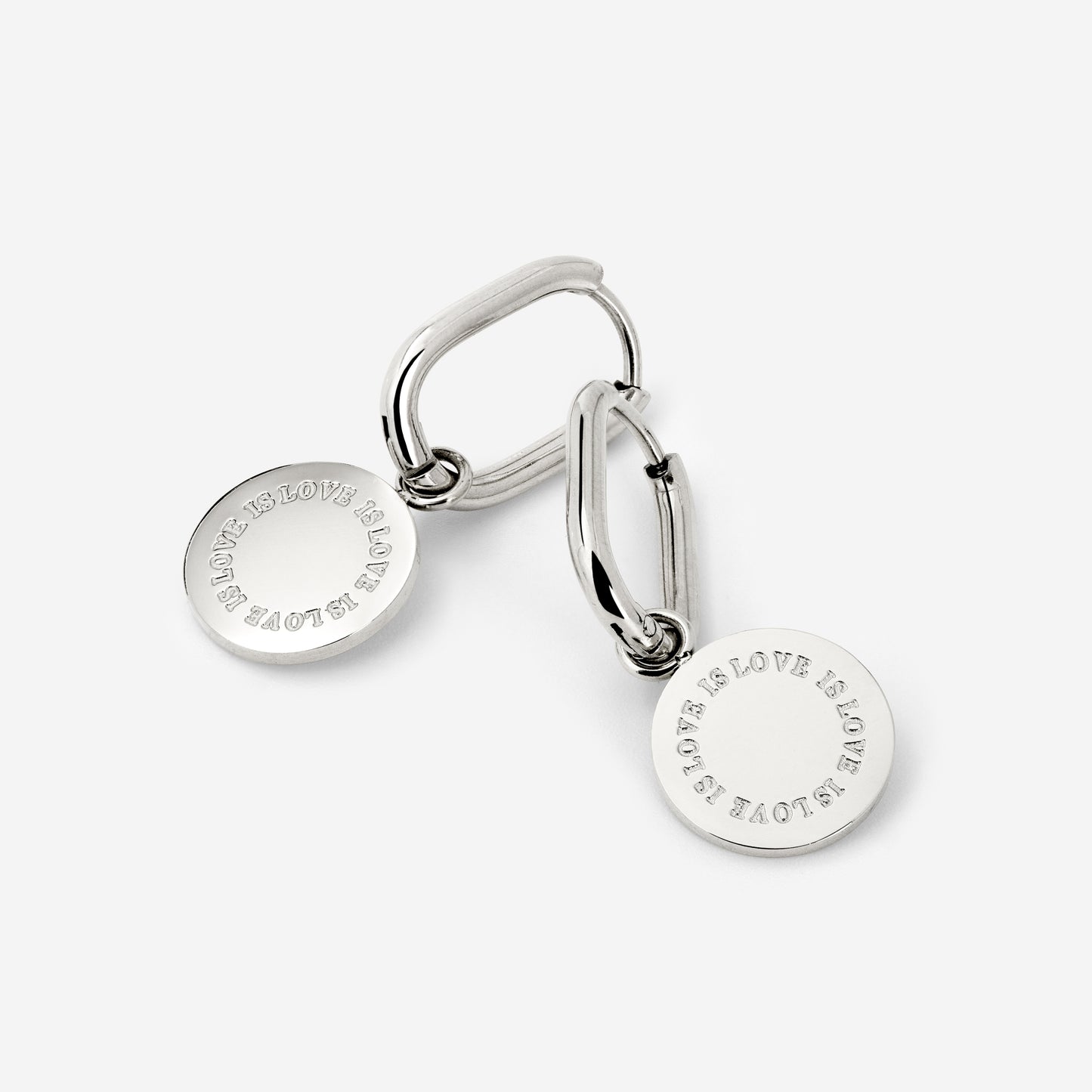 Love is Love Oval Hoop Set Baby Argento