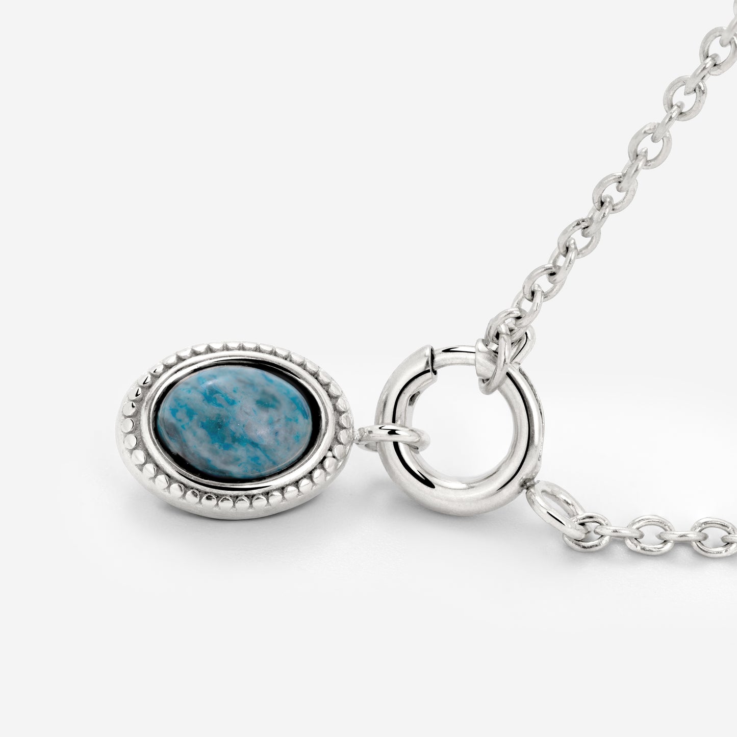 Ocean Agate Classic Chain Collana Set Argento