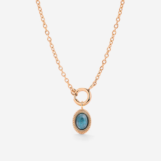Ocean Agate Classic Chain Collana Set Oro Rosa