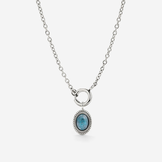 Ocean Agate Classic Chain Collana Set Argento