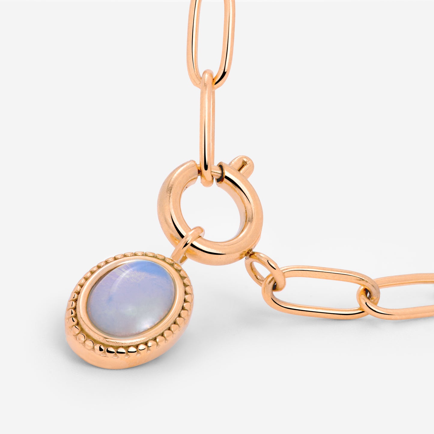 Opaline Oval Links Collana Set Oro Rosa