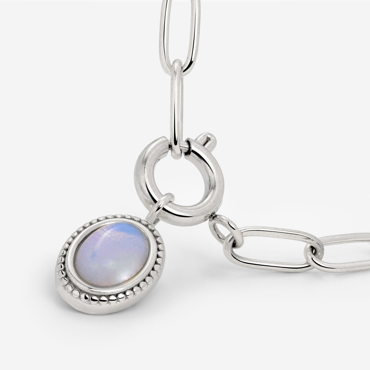 Opaline Oval Links Collana Set Argento