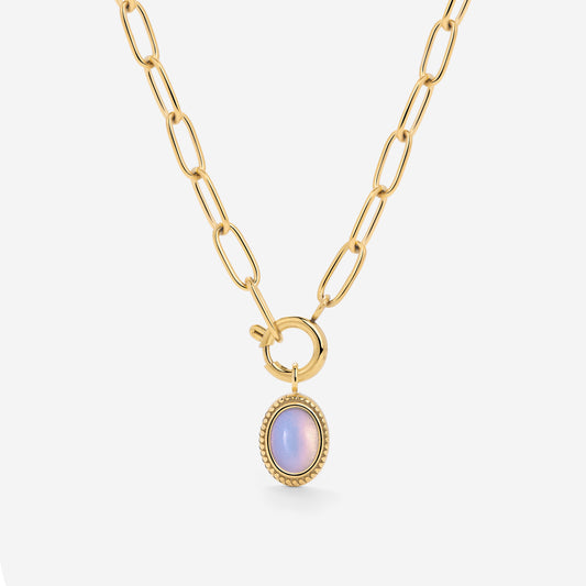 Opaline Oval Links Collana Set Oro