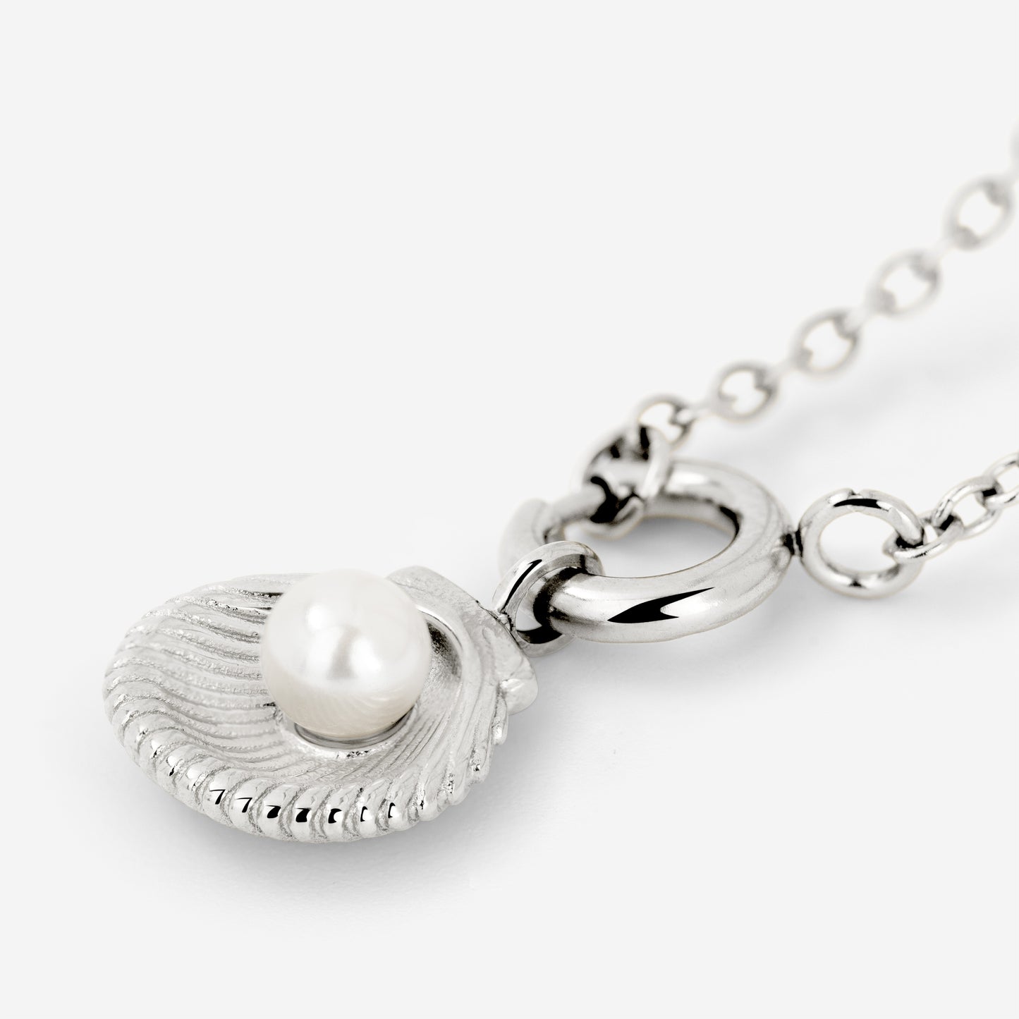 Pearly Shell Classic Chain Collana Set Argento