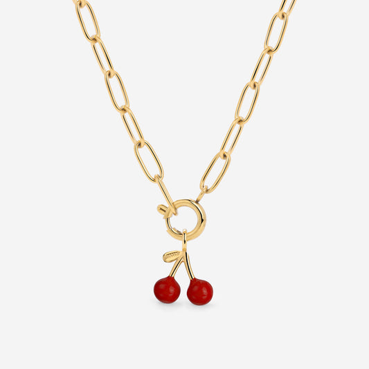 Very Cherry Oval Links Collana Set Oro