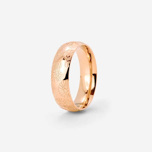 Ammonite Shell Anello Oro Rosa