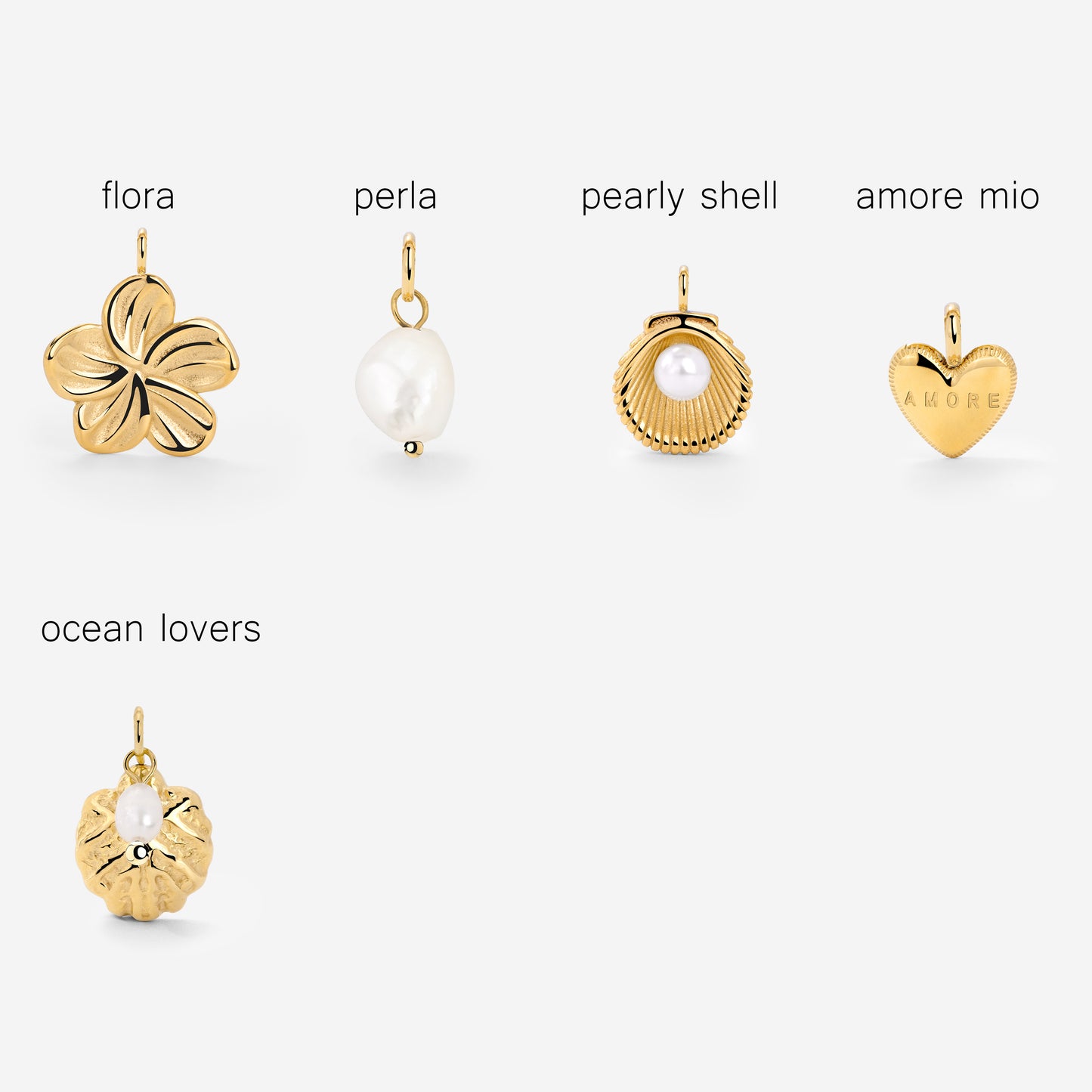 Oval Links Charm Collana Set