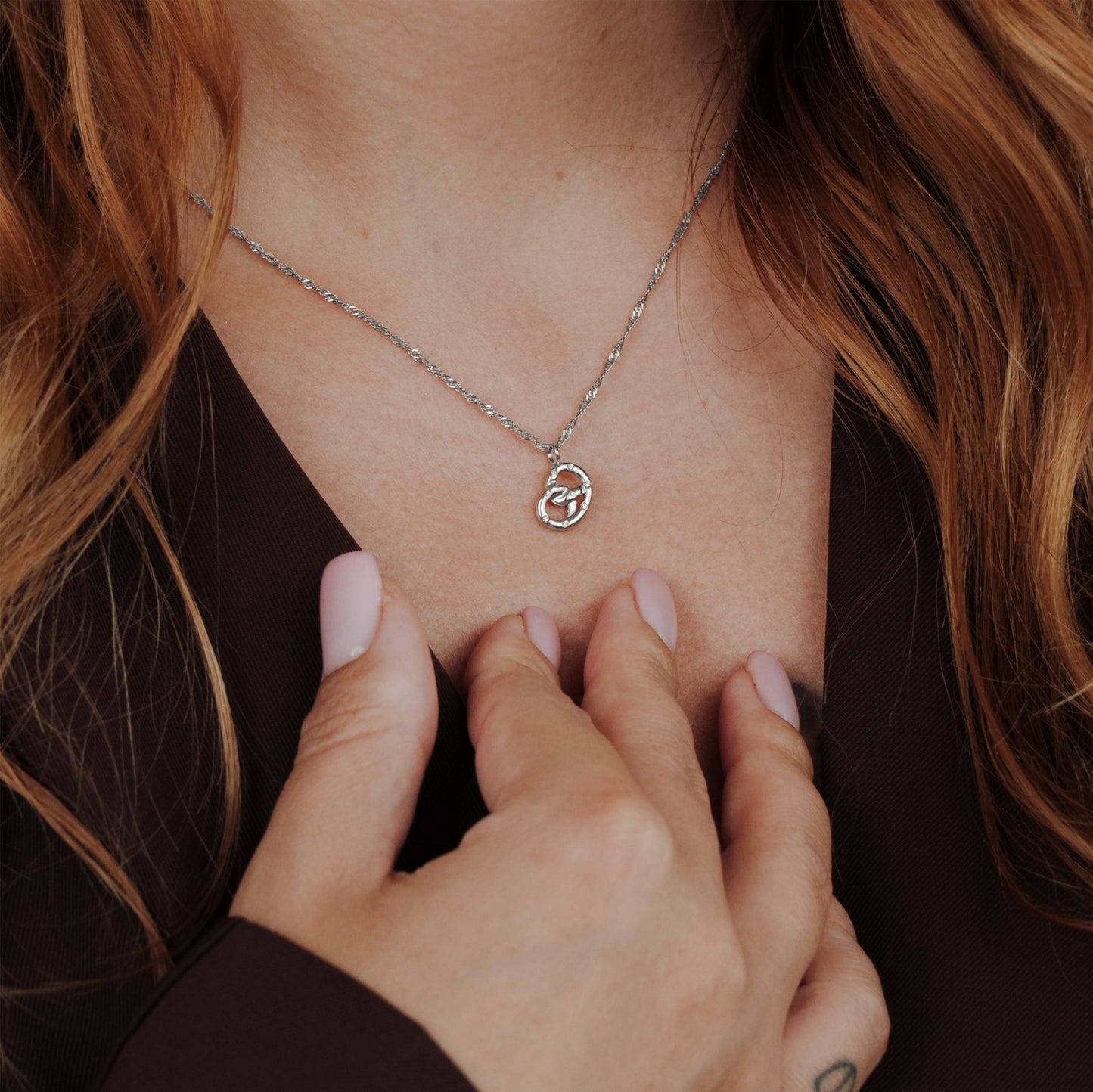 Bedazzle my Pretzel Collana Argento
