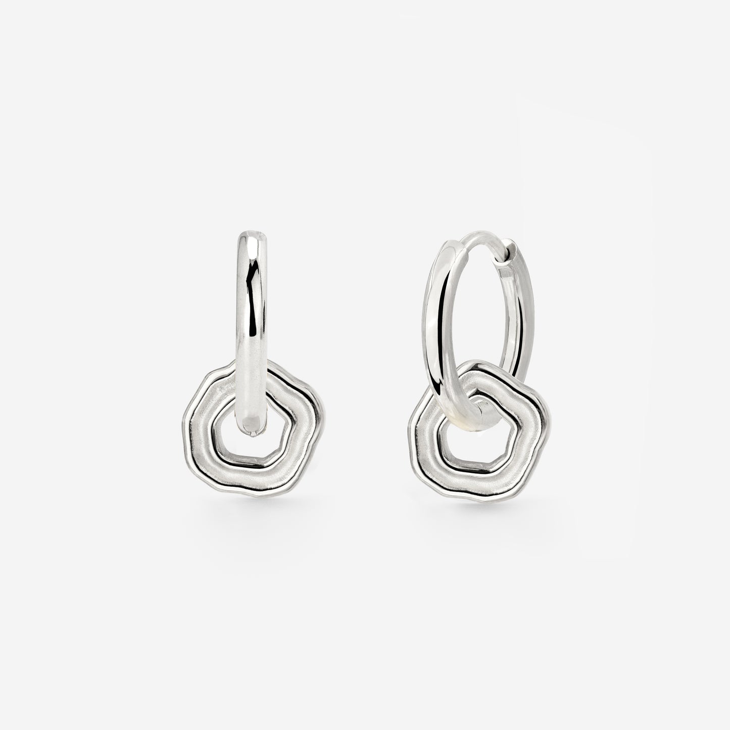 Coastal Charm Hoop Set Small Argento