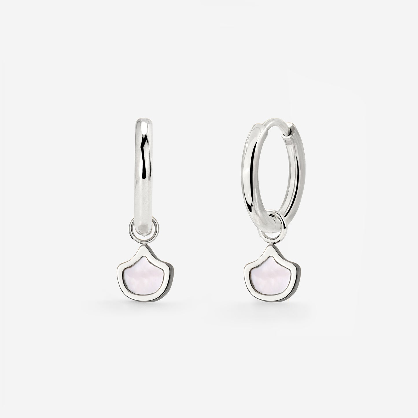 Fish Scale Hoop Set Small Argento