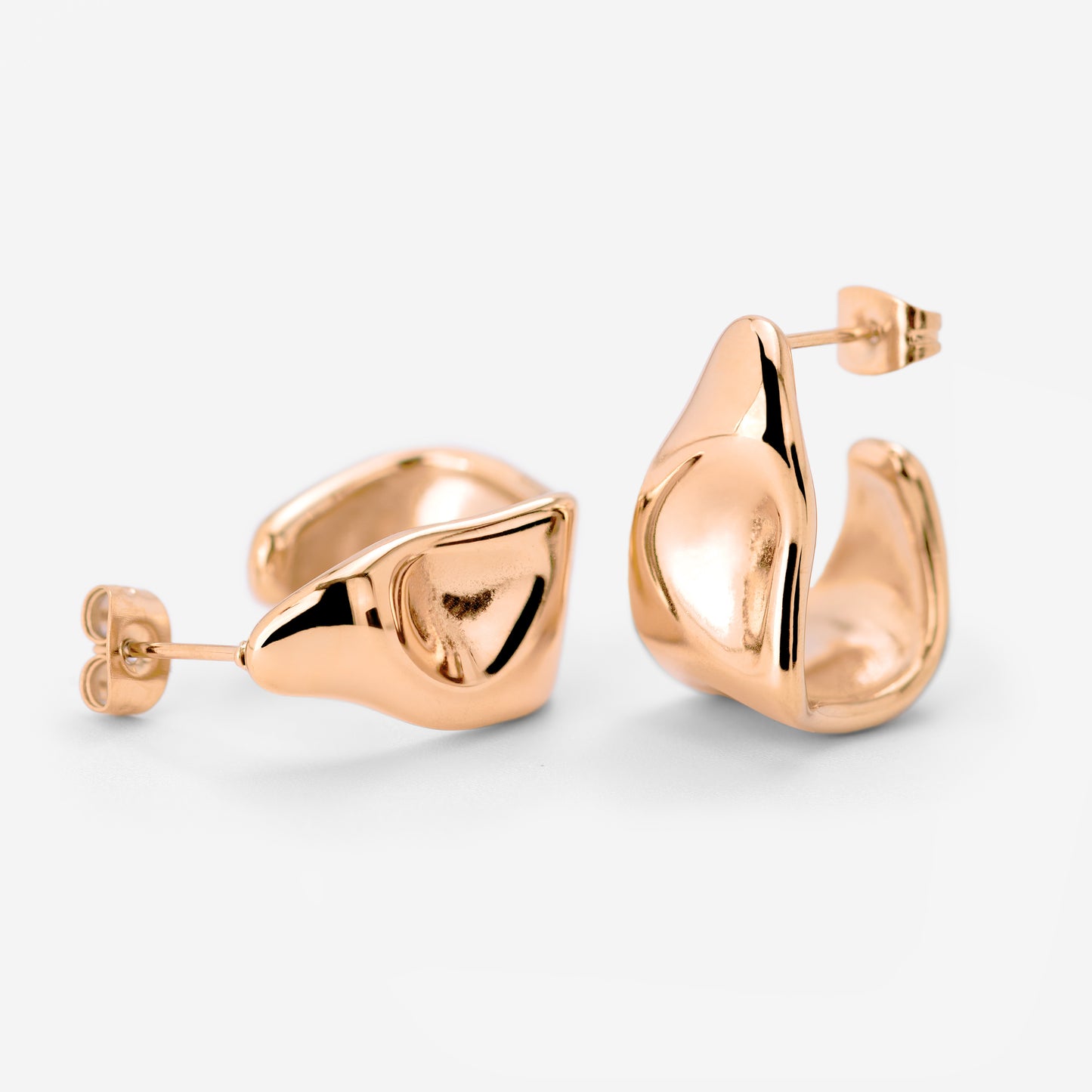 Liquid Shape Orecchini Oro Rosa
