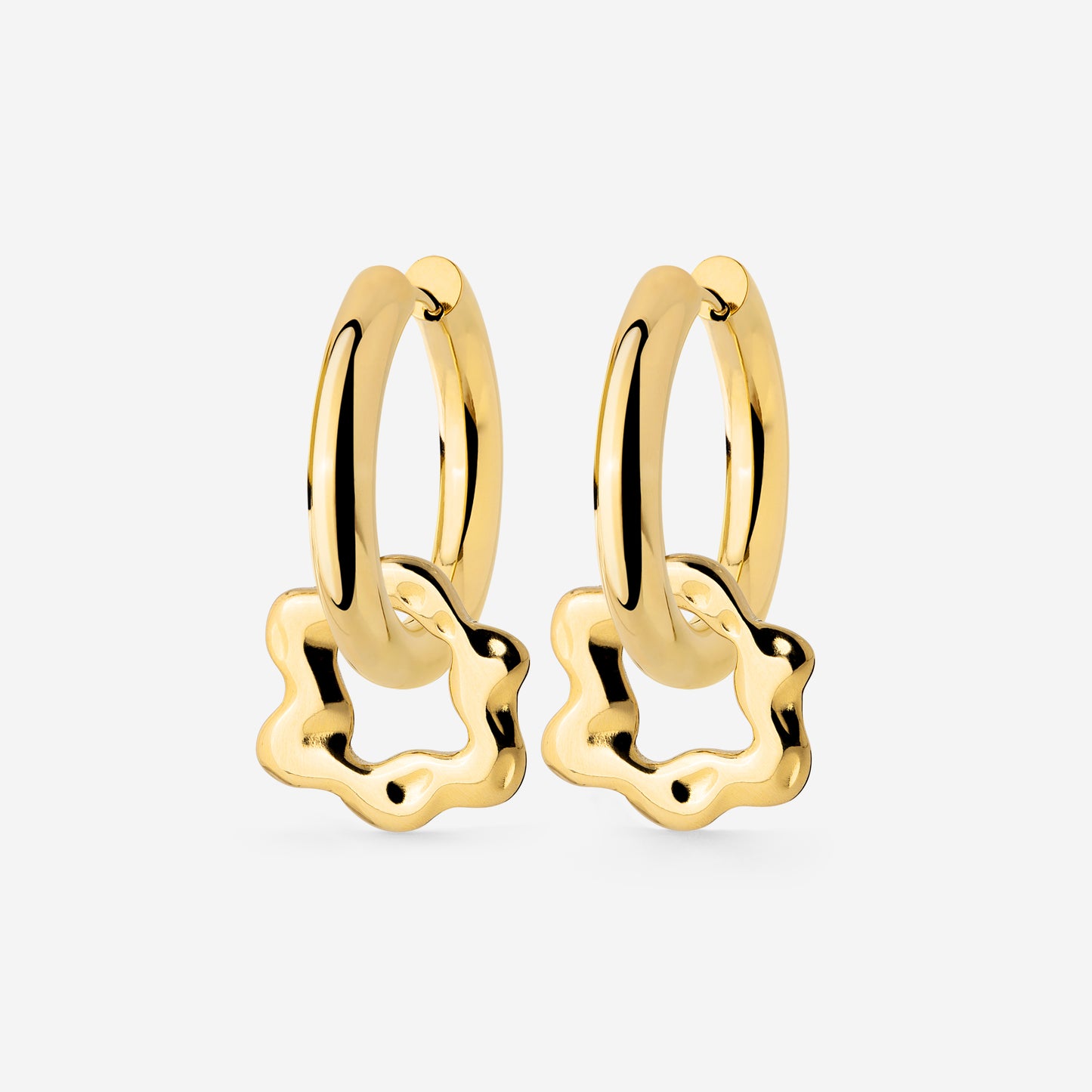 Chunky Melting Donut Hoop Set Medium Oro