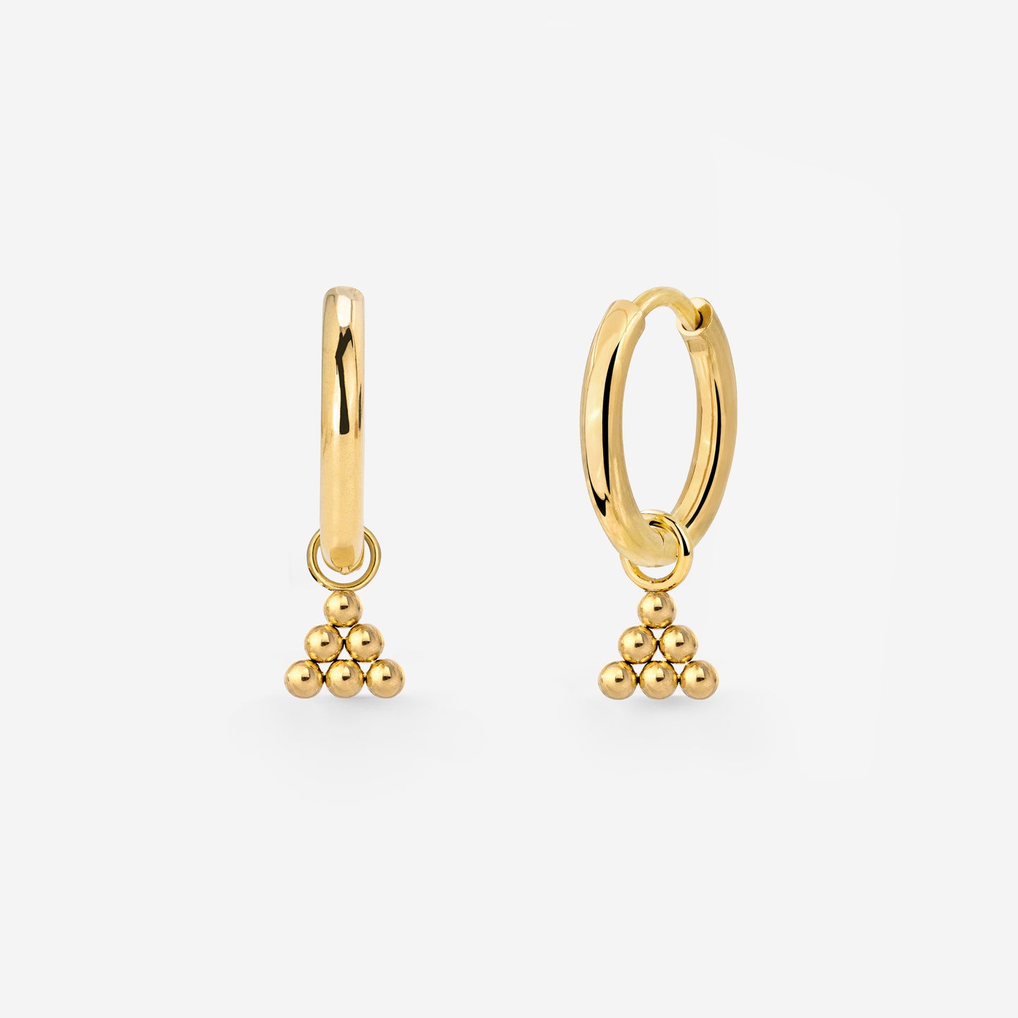 Tiny Beads Hoop Set Small Oro