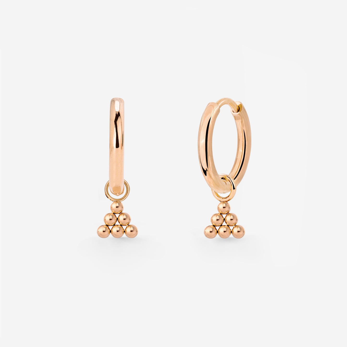 Tiny Beads Hoop Set Small Oro Rosa