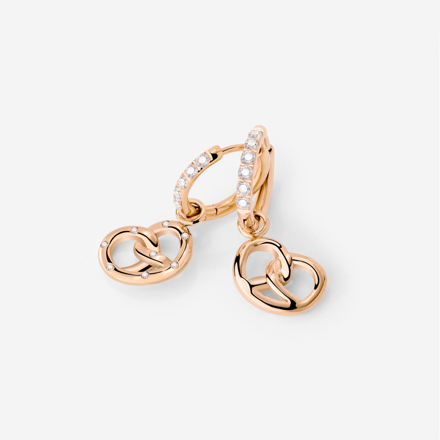 Bedazzled Pretzel Glimmer Hoop Set Small Oro Rosa