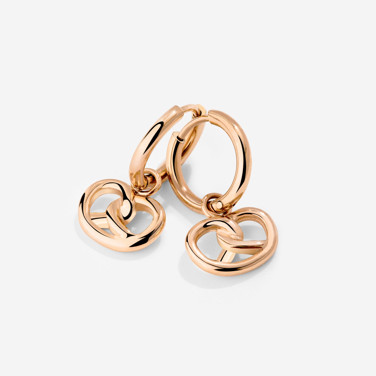 Pretzel Babe Hoop Set Small Oro Rosa