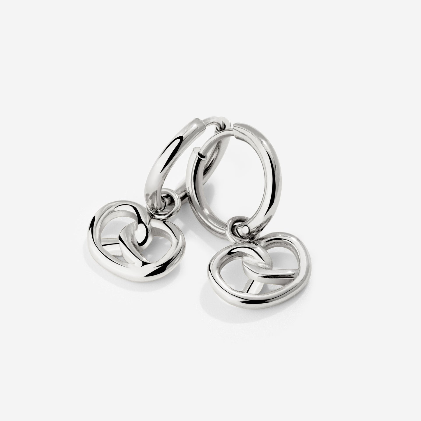 Pretzel Babe Hoop Set Small Argento