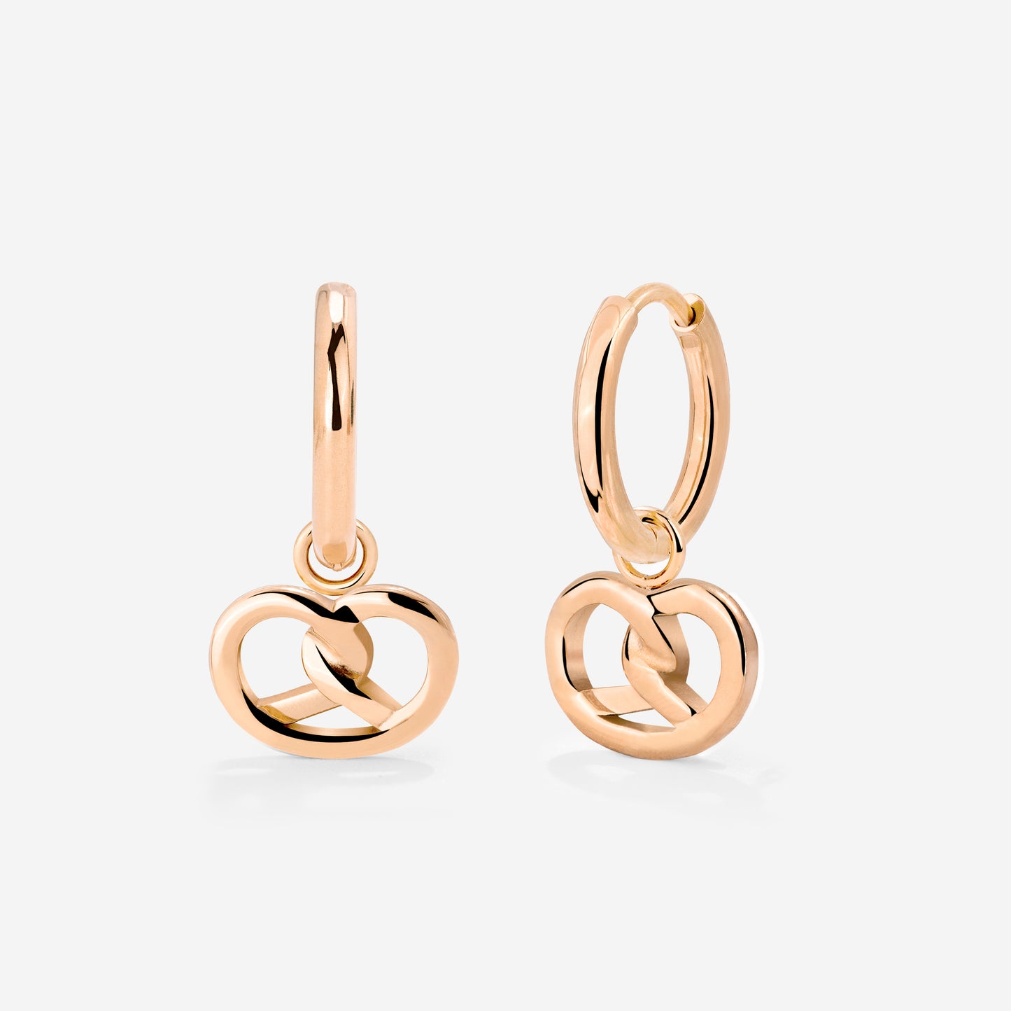 Pretzel Babe Hoop Set Small Oro Rosa
