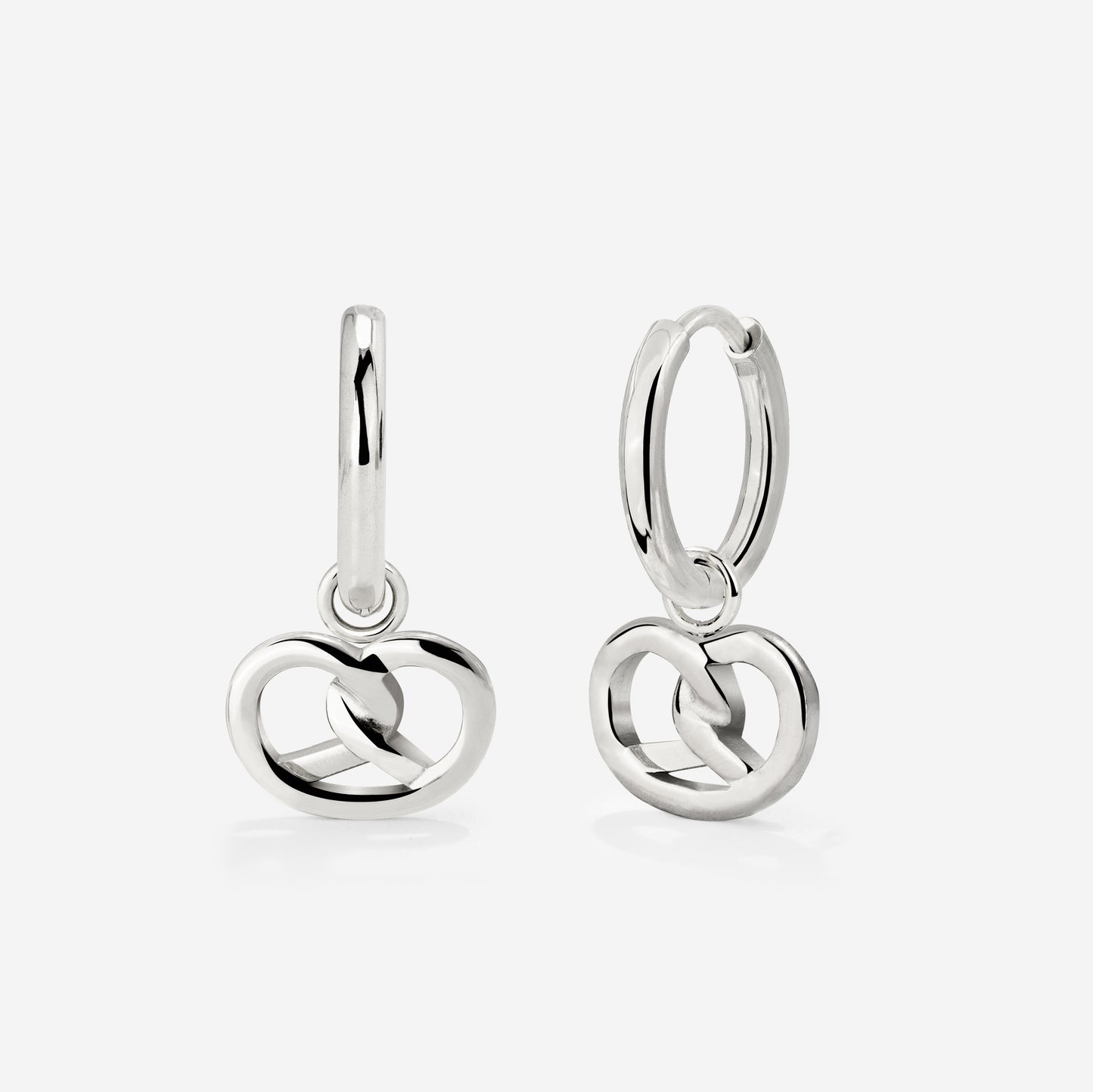 Pretzel Babe Hoop Set Small Argento