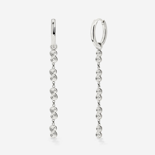 Serpent's Whisper Hoop Set Small Argento