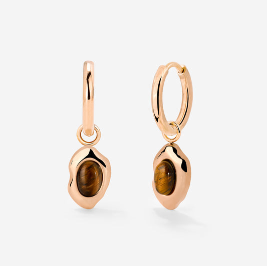 Tiger's Eye Hoop Set Small Oro Rosa