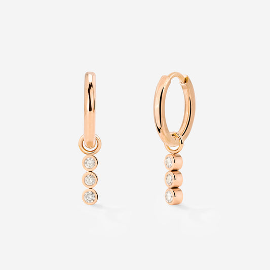 Bezel Bling Hoop Set Small Oro Rosa