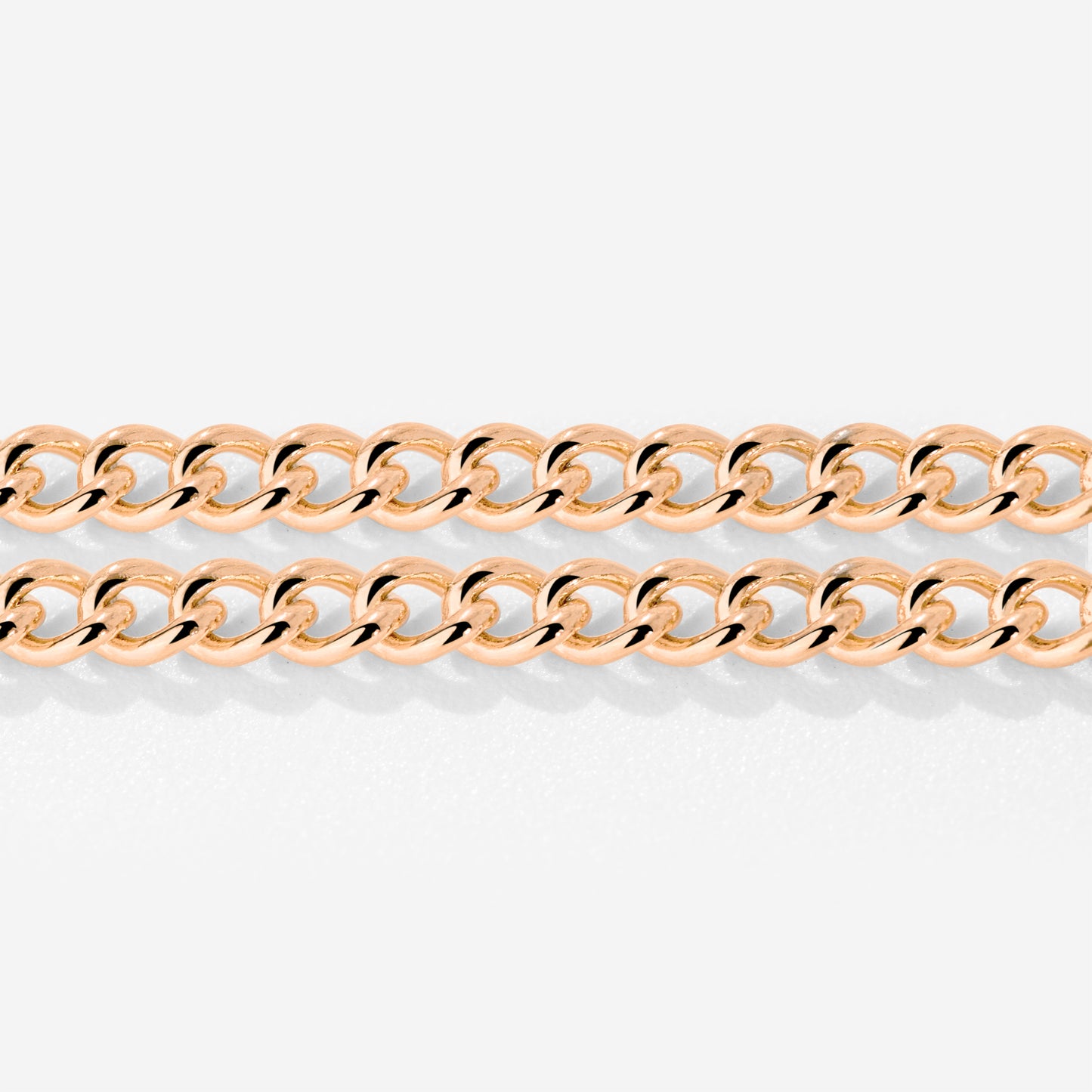 Curb Chain Double Bracciale Oro Rosa
