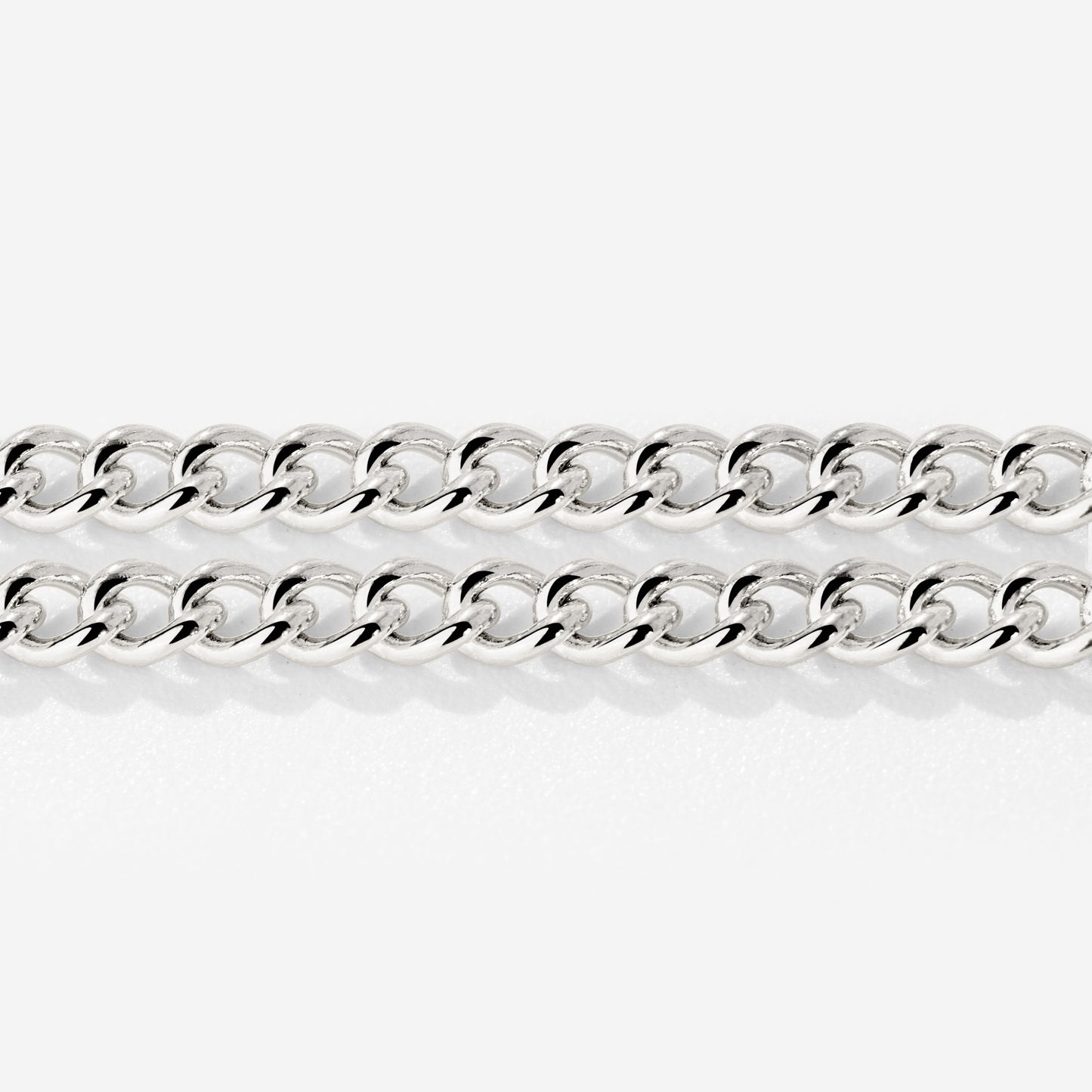 Curb Chain Double Bracciale Argento