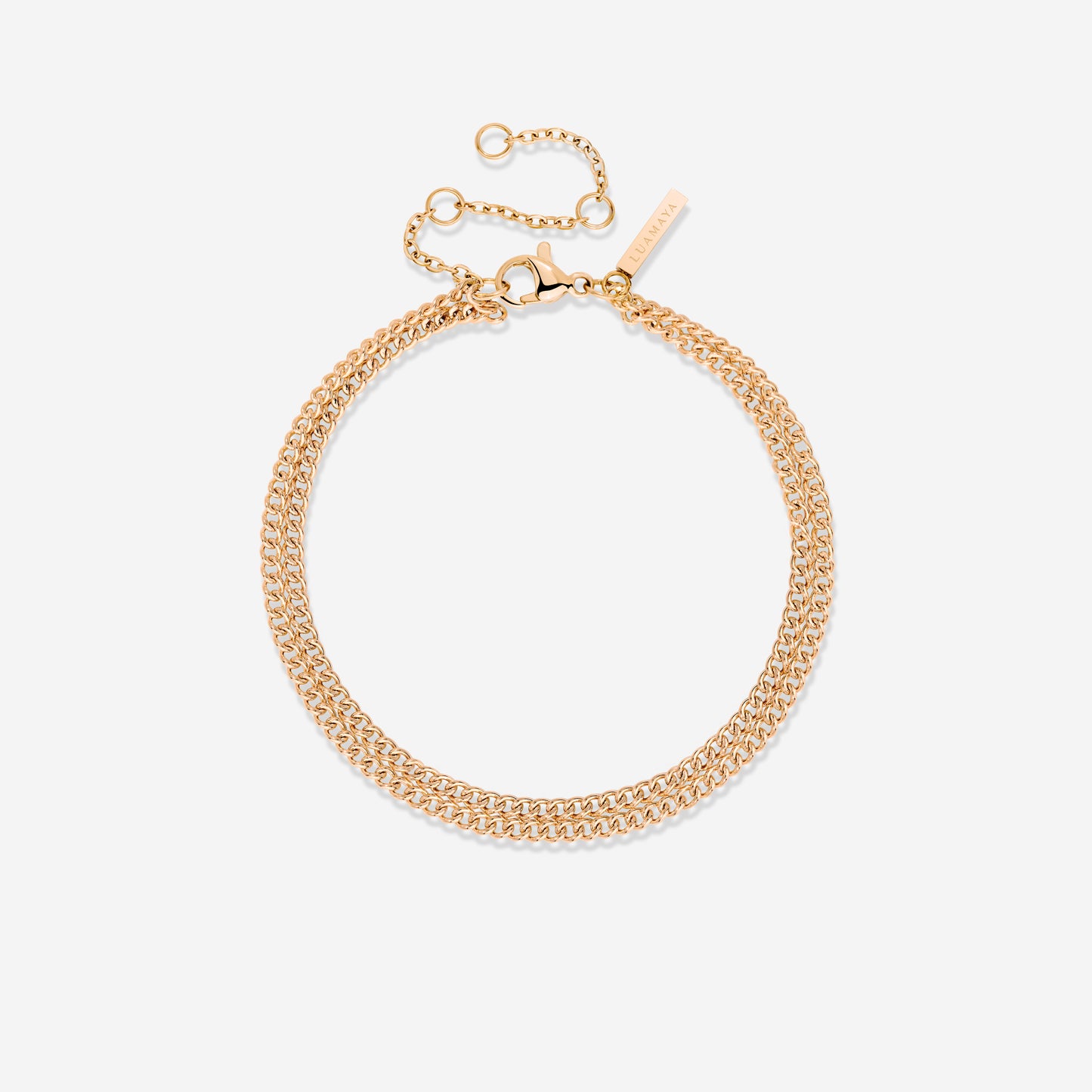 Curb Chain Double Bracciale Oro Rosa
