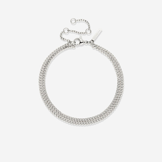 Curb Chain Double Bracciale Argento