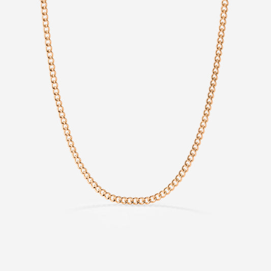 Curb Chain Collana Oro Rosa