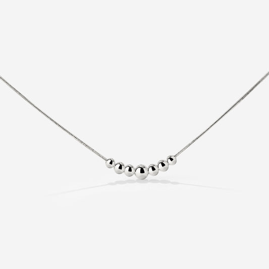 Curvy Beads Choker Argento