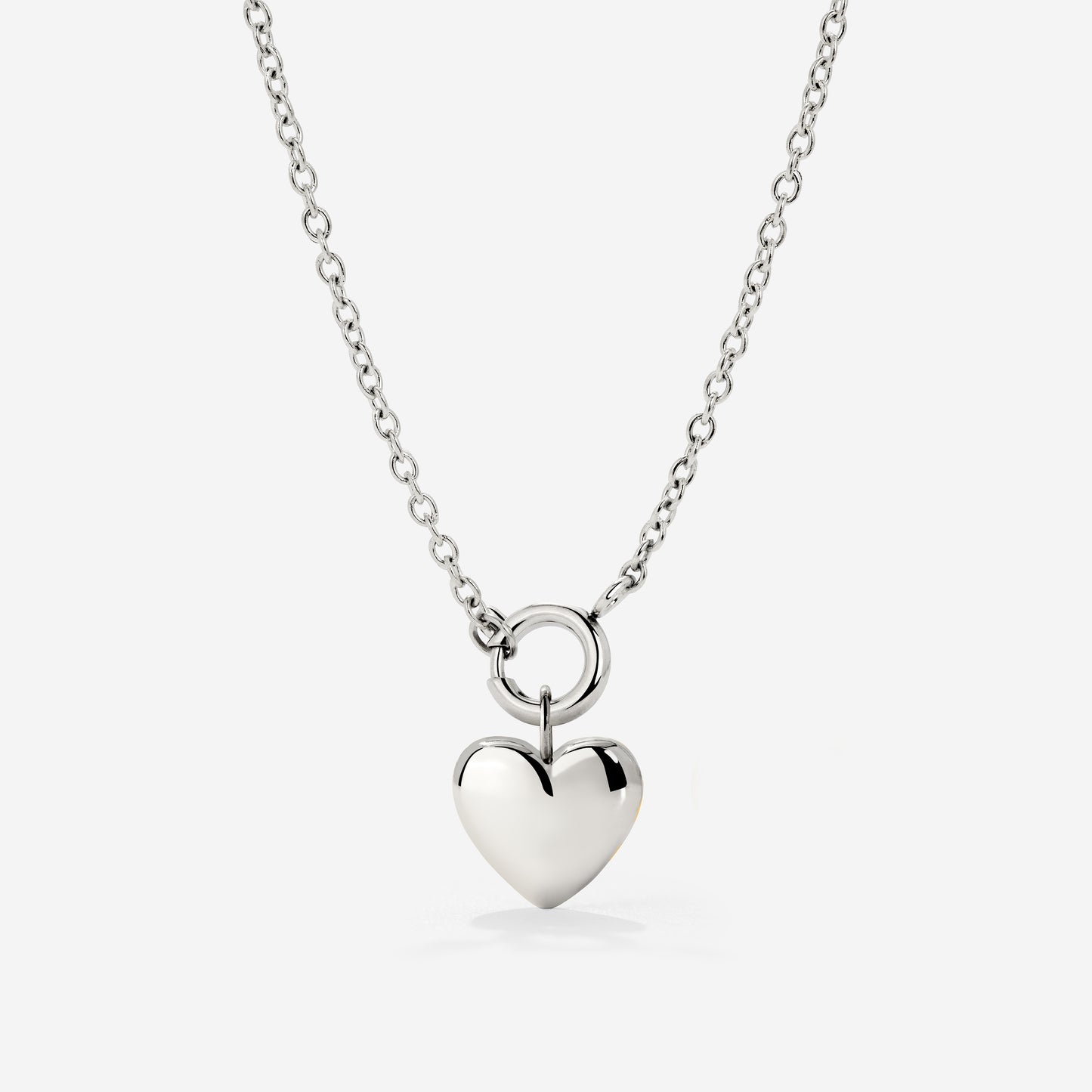 Lovely Heart Classic Chain Collana Set Argento