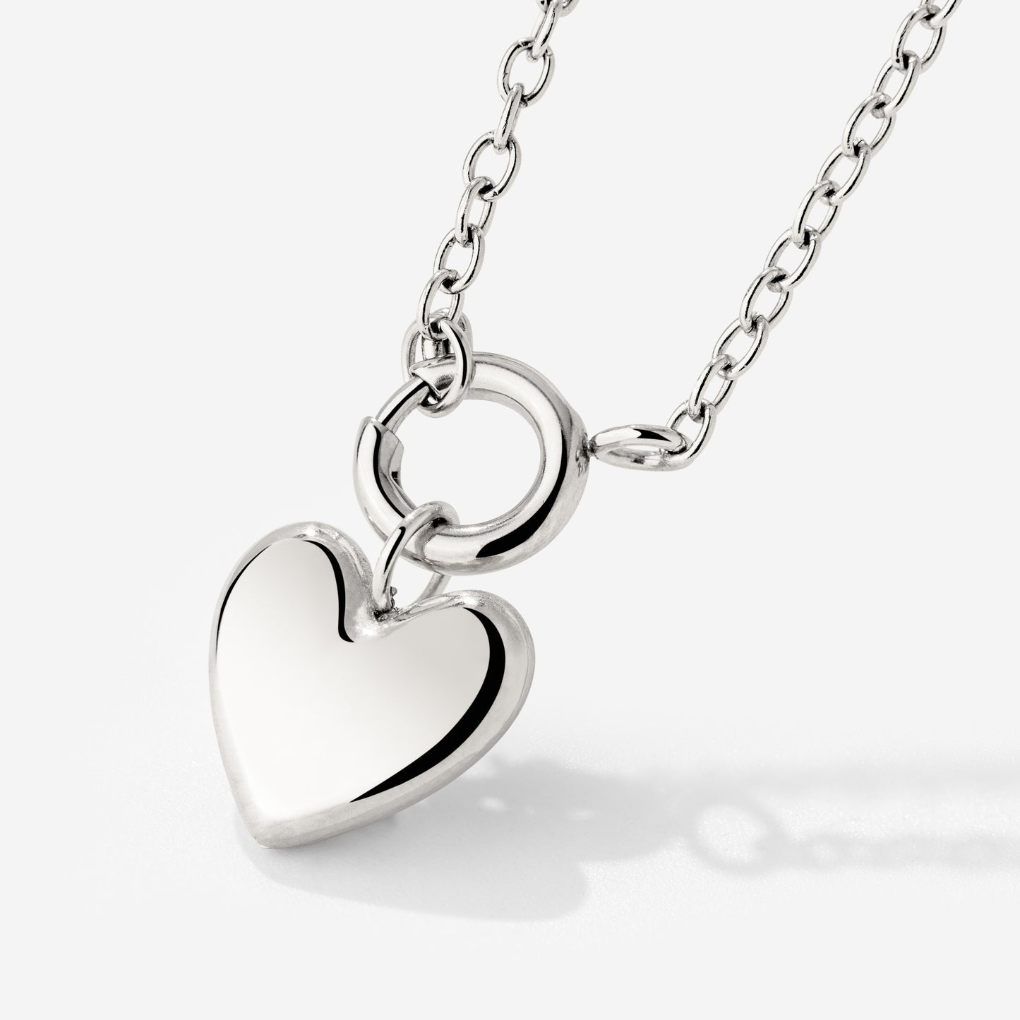 Lovely Heart Classic Chain Collana Set Argento